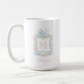 Personalized Floral Crest Mug (Gauche)