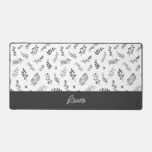 Personalized Floral Design Desk Mat 