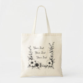 Personalized Floral Frame Tote