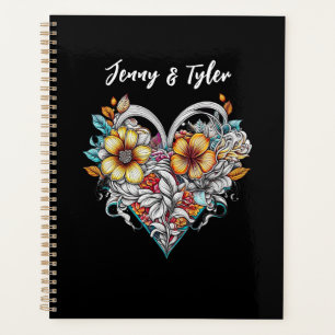 Personalized Floral Heart Romantic Planner