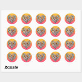 Personalized Floral Heart Romantic Ronde Sticker (Vel)