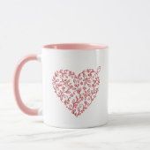 Personalized Floral Heart Valentine's Coffee Mug (Gauche)