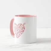 Personalized Floral Heart Valentine's Coffee Mug Mok (Voorkant links)