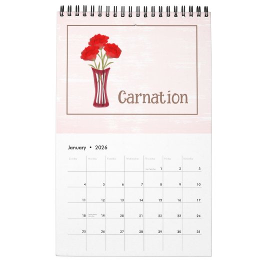 Personalized Floral Illustrations Calendar Kalender (Jan 2026)