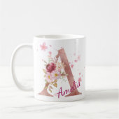 Personalized Floral Initial Mug - Letter A (Gauche)
