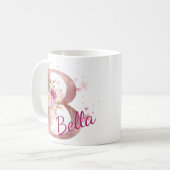 Personalized Floral Initial Mug – Letter B Koffiemok (Voorkant links)