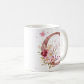 Personalized Floral Initial Mug – Letter C Koffiemok (Voorkant rechts)