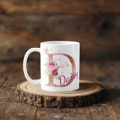 Personalized Floral Initial Mug – Letter D
