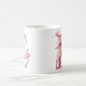 Personalized Floral Initial Mug – Letter E (Centre)