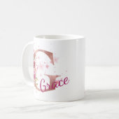 Personalized Floral Initial Mug – Letter G (Devant gauche)
