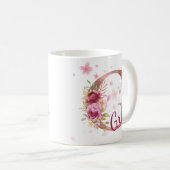 Personalized Floral Initial Mug – Letter G Koffiemok (Voorkant rechts)