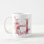 Personalized Floral Initial Mug – Letter H (Gauche)