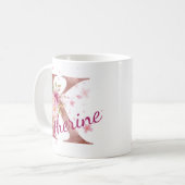 Personalized Floral Initial Mug – Letter K (Devant gauche)