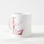 Personalized Floral Initial Mug – Letter L Koffiemok (Voorkant links)