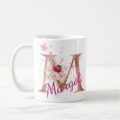 Personalized Floral Initial Mug – Letter M (Gauche)