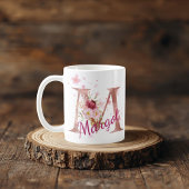 Personalized Floral Initial Mug – Letter M