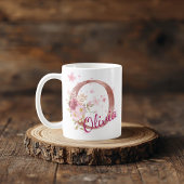 Personalized Floral Initial Mug – Letter O