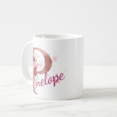 Personalized Floral Initial Mug – Letter P (Devant gauche)