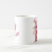Personalized Floral Initial Mug – Letter P (Centre)
