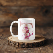 Personalized Floral Initial Mug – Letter T Koffiemok