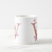Personalized Floral Initial Mug – Letter W (Centre)