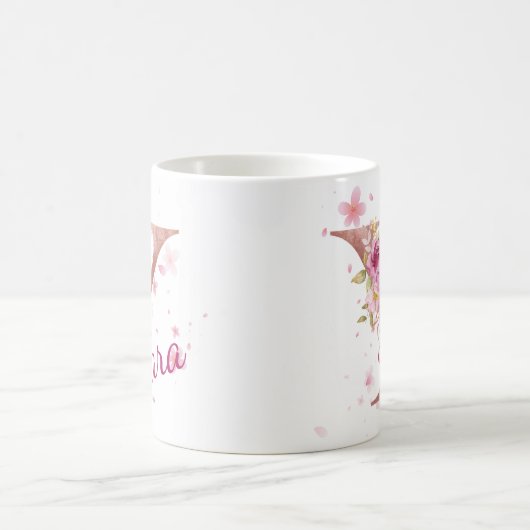 Personalized Floral Initial Mug – Letter Y (Centre)