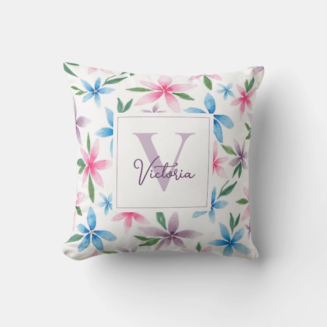 Personalized Floral Kussen (Voorkant)