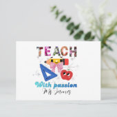 Personalized floral letter coquette bow teacher bedankkaart (Staand voorkant)