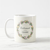 Personalized Floral Maid of Honor Mug (Gauche)