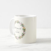 Personalized Floral Maid of Honor Mug Koffiemok (Voorkant links)