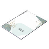 Personalized Floral Modern Mint and Gold Notebook Notitieboek (Linkerzijde)