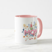 Personalized Floral Mom Mug – Mother’s Day Gift  (Devant droit)