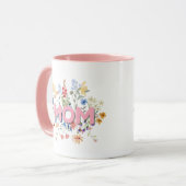 Personalized Floral Mom Mug – Mother’s Day Gift  (Devant gauche)