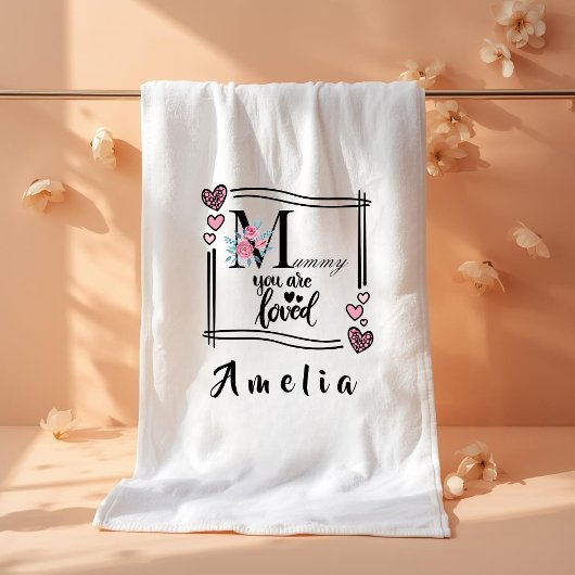 Personalized Floral Mommy Bath Towel
