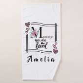 Personalized Floral Mommy Bath Towel (Serviette de bain)