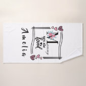 Personalized Floral Mommy Bath Towel (Serviette de bain)