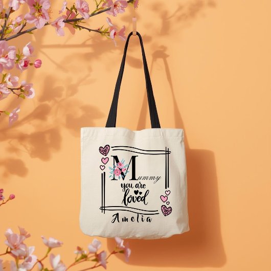 Personalized Floral Mommy Tote Bag