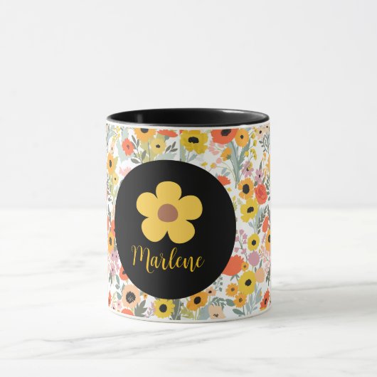 Personalized floral mug for her  (Centre)