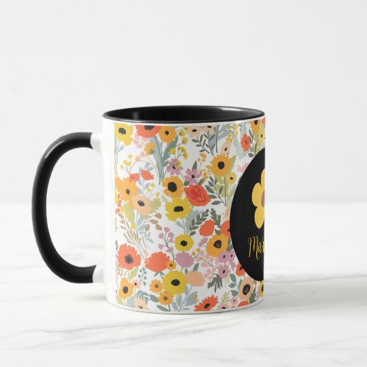 Personalized floral mug for her  (Gauche)