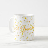 Personalized Floral Mug with Custom Name or Text Koffiemok (Voorkant links)