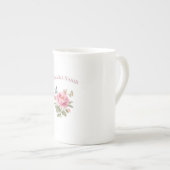 Personalized Floral Name Mug | Elegant Pink Peony  (Devant droit)