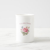 Personalized Floral Name Mug | Elegant Pink Peony  (Devant)