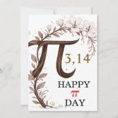 Personalized Floral Pi Day Card, Elegant Math gift (Voorkant)