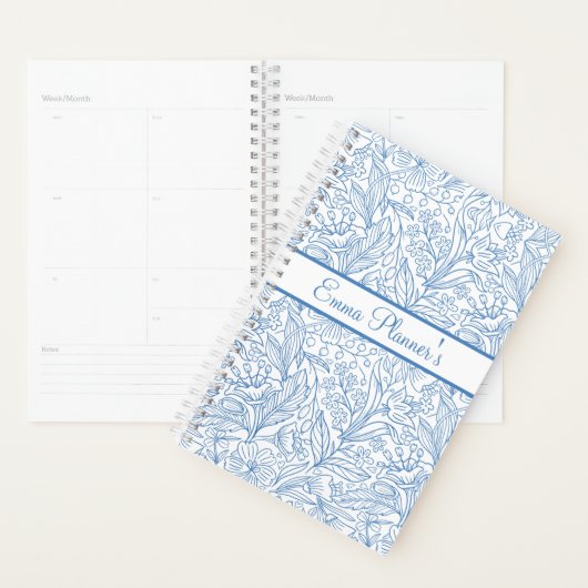 Personalized Floral Planner with Name (Display)