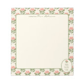 Personalized Floral Teacher Notepad • Custom Name  Notitieblok (Voorkant)