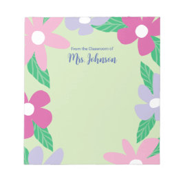 Personalized Floral Teacher Notitieblok