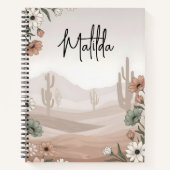 Personalized Floral & Western Desert Notitieboek (Voorkant)
