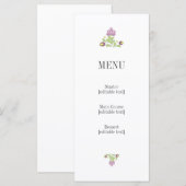 Personalized Folk Floral Wedding Menu Card (Devant / Derrière)