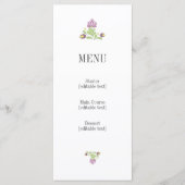 Personalized Folk Floral Wedding Menu Card (Devant)