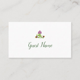 Personalized Folk Floral Wedding Place Card Plaatskaartje
